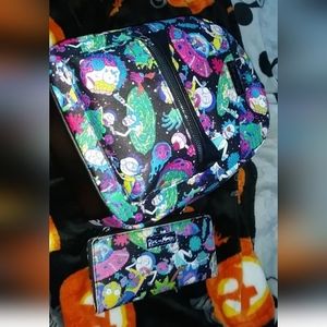 Rick and morty mini bookbag and matching wallet